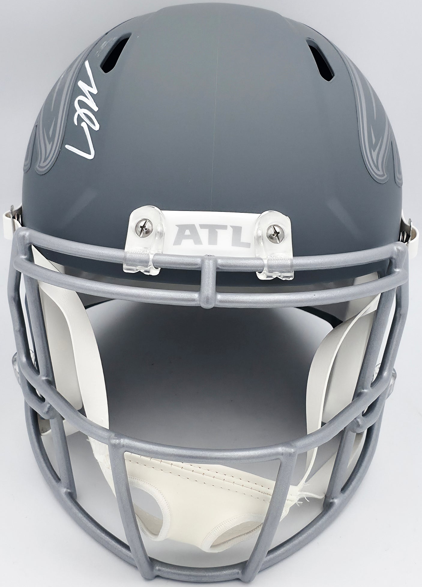 Michael Vick Autographed Philadelphia Eagles Slate Gray Full Size Replica Speed Helmet Beckett BAS Witness #2W94672