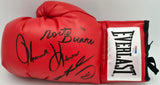Boxing Greats Autographed Black Everlast Boxing Glove Signed By Sugar Ray Leonard, Thomas "Hitman" Hearns & Roberto Duran LH PSA/DNA #7A91016