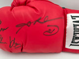 Boxing Greats Autographed Black Everlast Boxing Glove Signed By Sugar Ray Leonard, Thomas "Hitman" Hearns & Roberto Duran LH PSA/DNA #5A17049