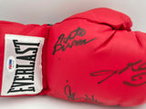 Boxing Greats Autographed Black Everlast Boxing Glove Signed By Sugar Ray Leonard, Thomas "Hitman" Hearns & Roberto Duran RH PSA/DNA #5A17055