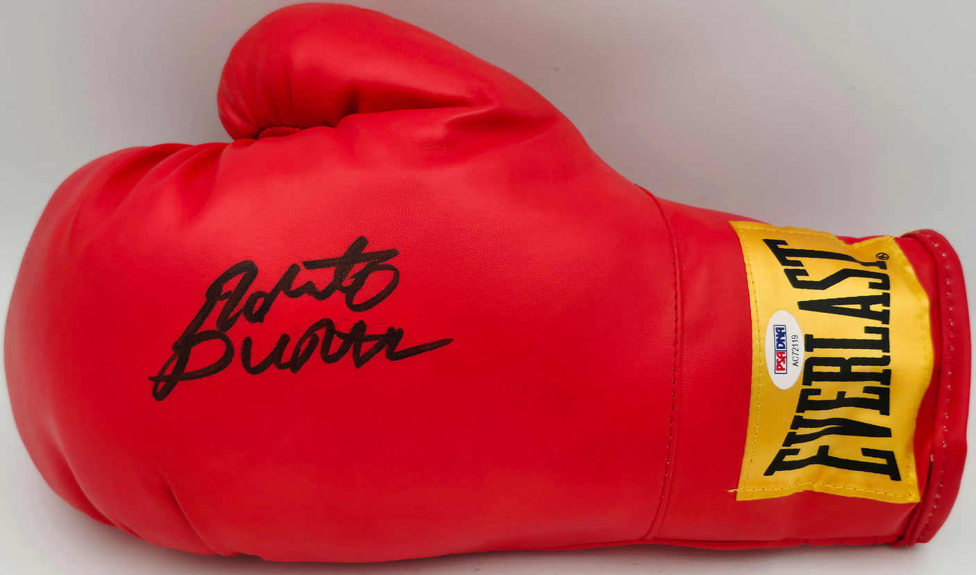 Roberto Duran Autographed Red Everlast Boxing Glove LH PSA/DNA #AC72119