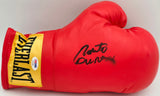 Roberto Duran Autographed Red Everlast Boxing Glove RH (Smudged) PSA/DNA #AC72001