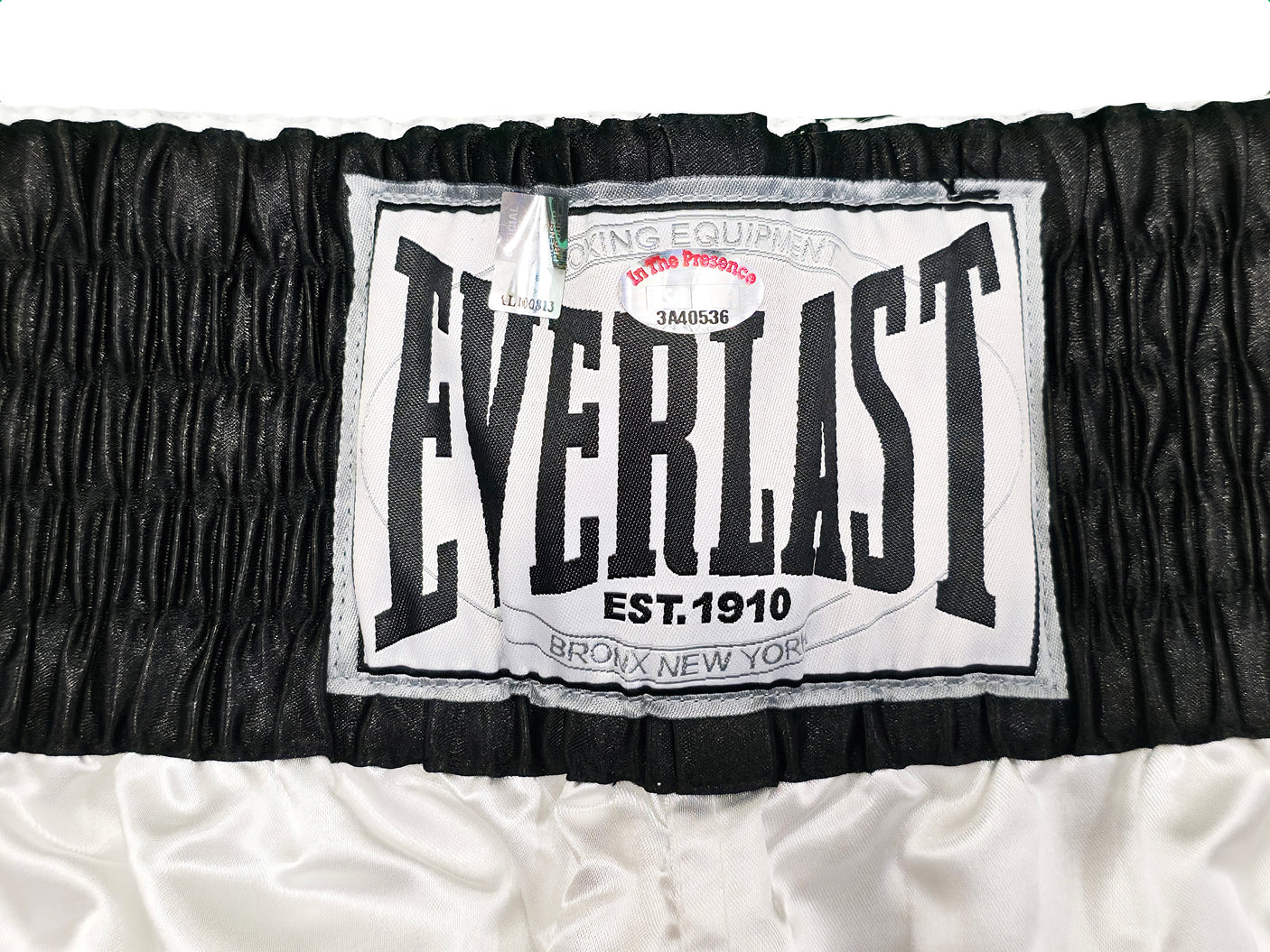 Muhammad Ali Autographed White & Black Everlast Boxing Trunks Ali Holo & PSA/DNA #3A40536