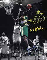 Shawn Kemp Autographed 11x14 Photo Seattle Supersonics "6x All Star" MCS Holo #64116