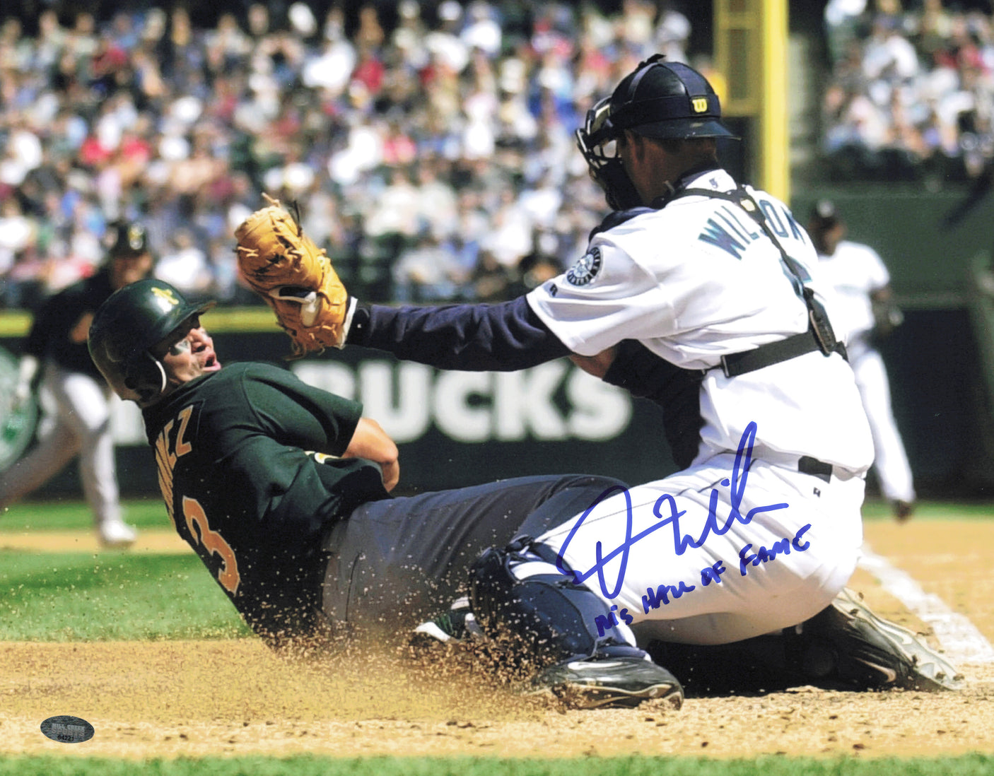 Dan Wilson Autographed 11x14 Photo Seattle Mariners "M's Hall of Fame" MCS Holo #64221