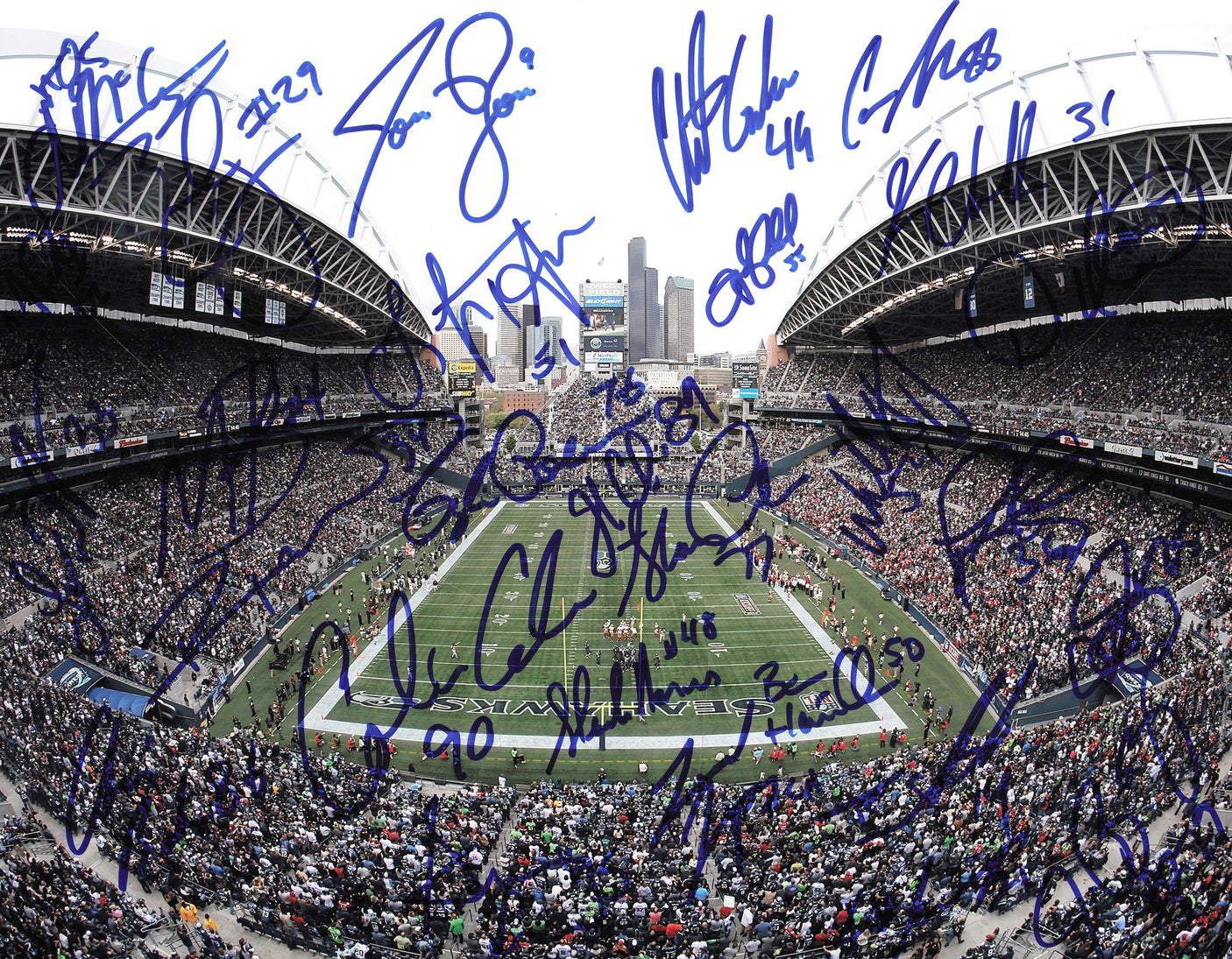Seattle Seahawks Legends Multi Autographed 11x14 Photo With Kam Chancellor & Earl Thomas SKU #244023