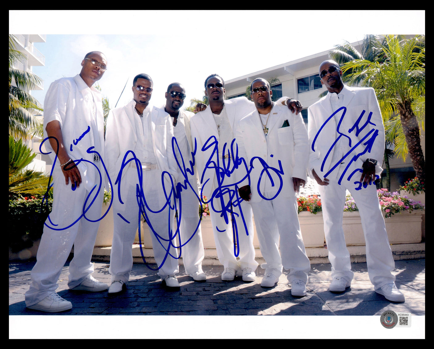 New Edition Autographed 11x14 Photo Group Signed By All 6 Beckett BAS #AC95443