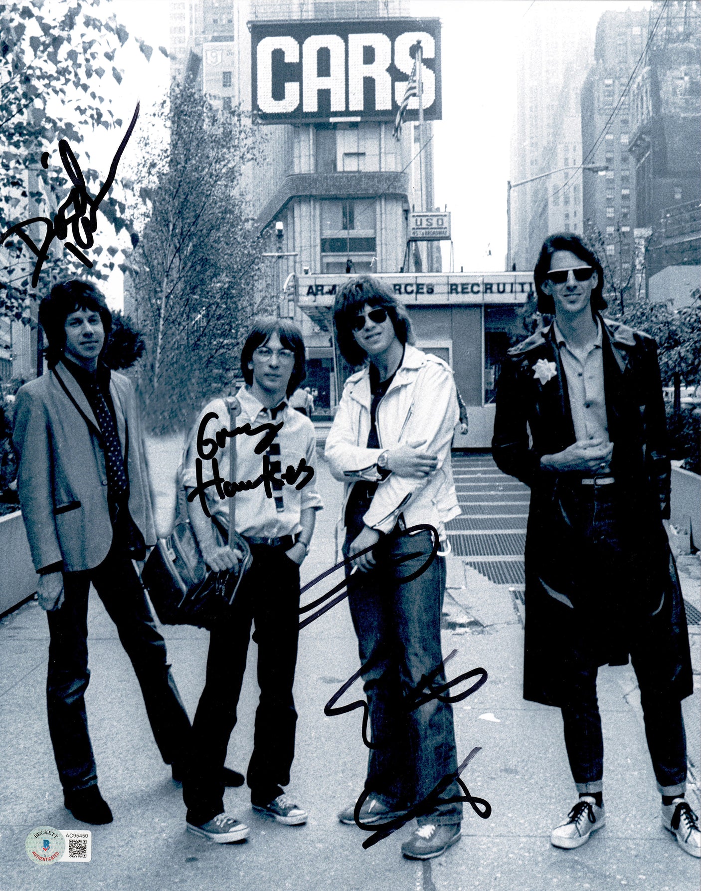 The Cars Autographed 11x14 Photo Band Ric Ocasek & Others Beckett BAS #AC95451