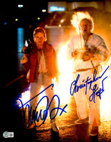Michael J. Fox & Christopher Lloyd Autographed 11x14 Photo Back To The Future Beckett BAS #AC95461
