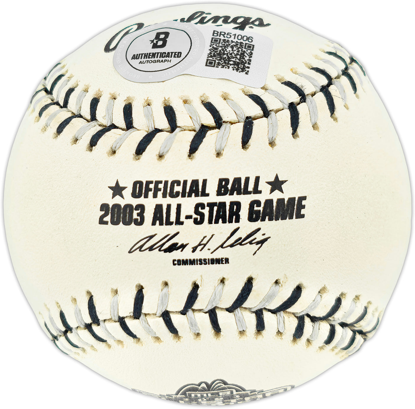 Jamie Moyer Autographed Official 2003 All Star Game Logo Baseball Seattle Mariners Beckett BAS QR #BR51006