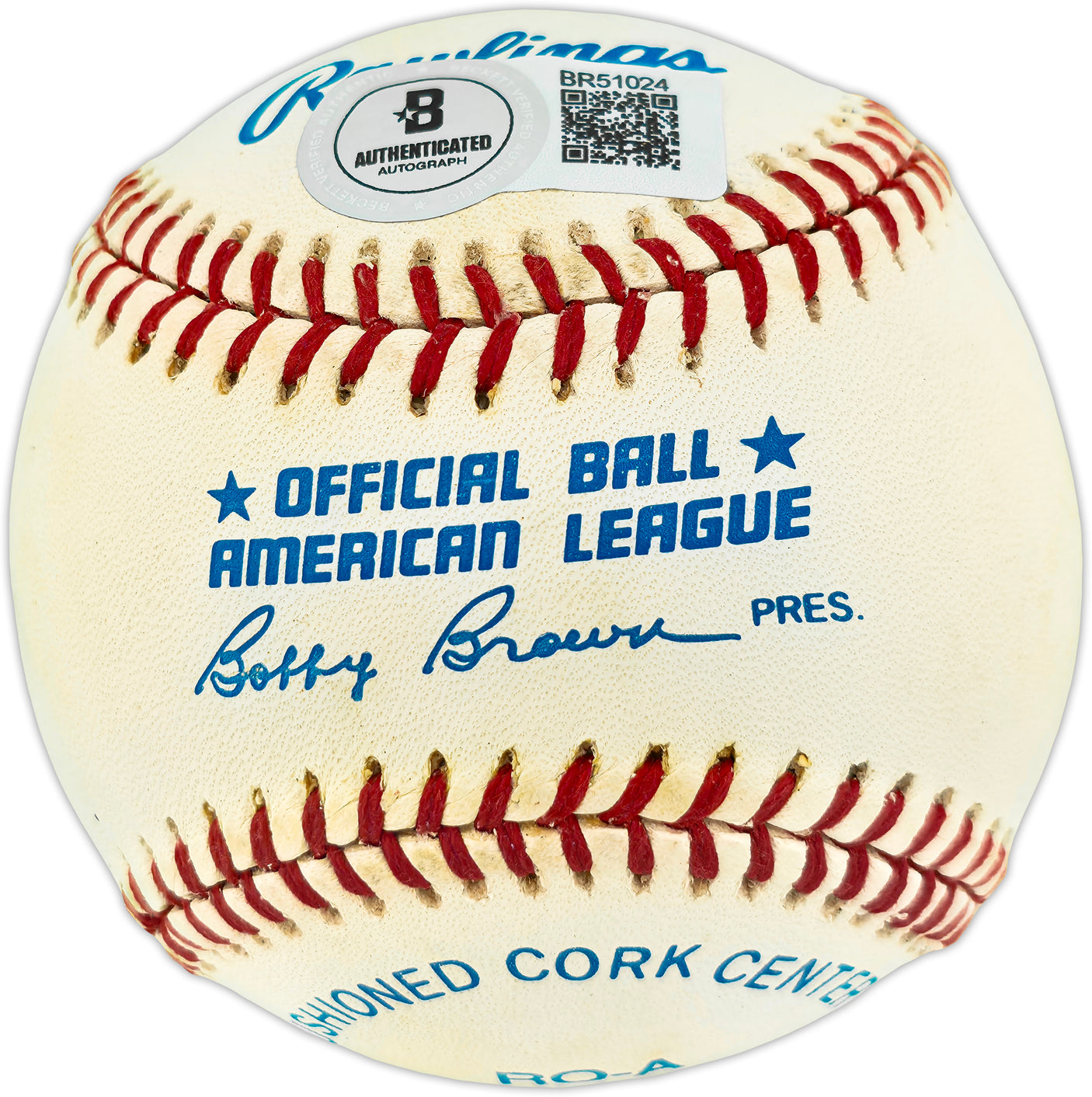 Ken Griffey Jr. Autographed Official AL Baseball Seattle Mariners Beckett BAS QR #BR51024