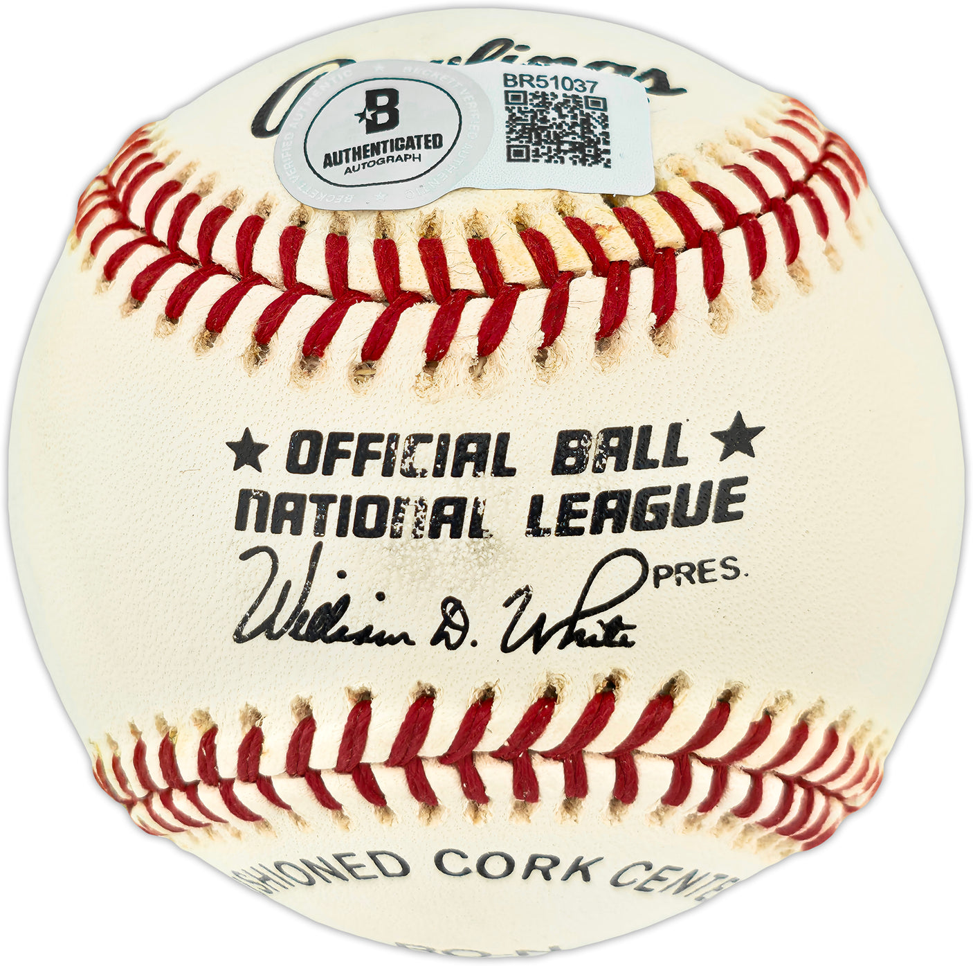 Mike Schmidt Autographed Official NL Baseball Philadelphia Phillies Beckett BAS QR #BR51037