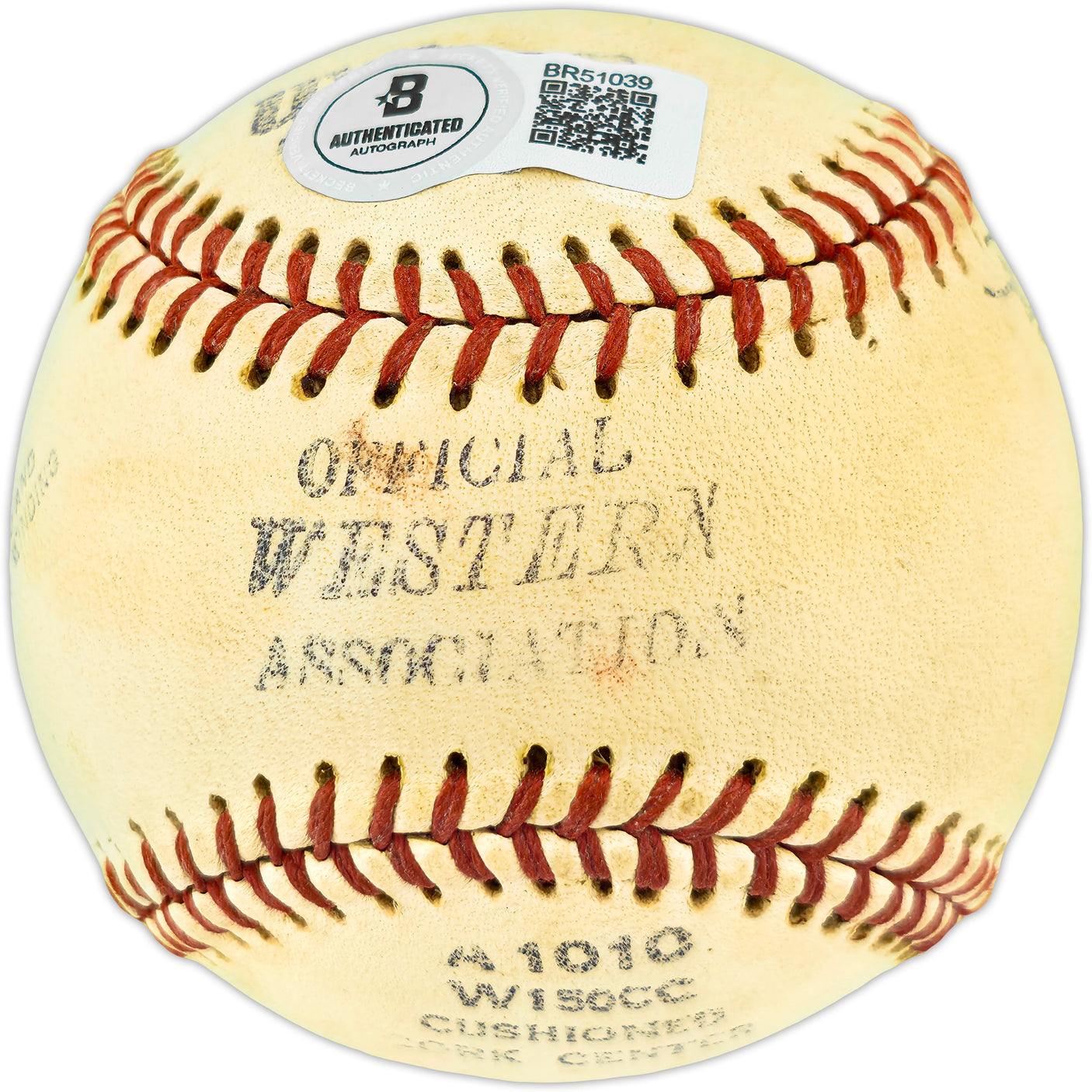 Dan Osinski Autographed Official Wilson Western Association Baseball Fort Smith Indians "1st win April 27, 1952" Beckett BAS QR #BR51039