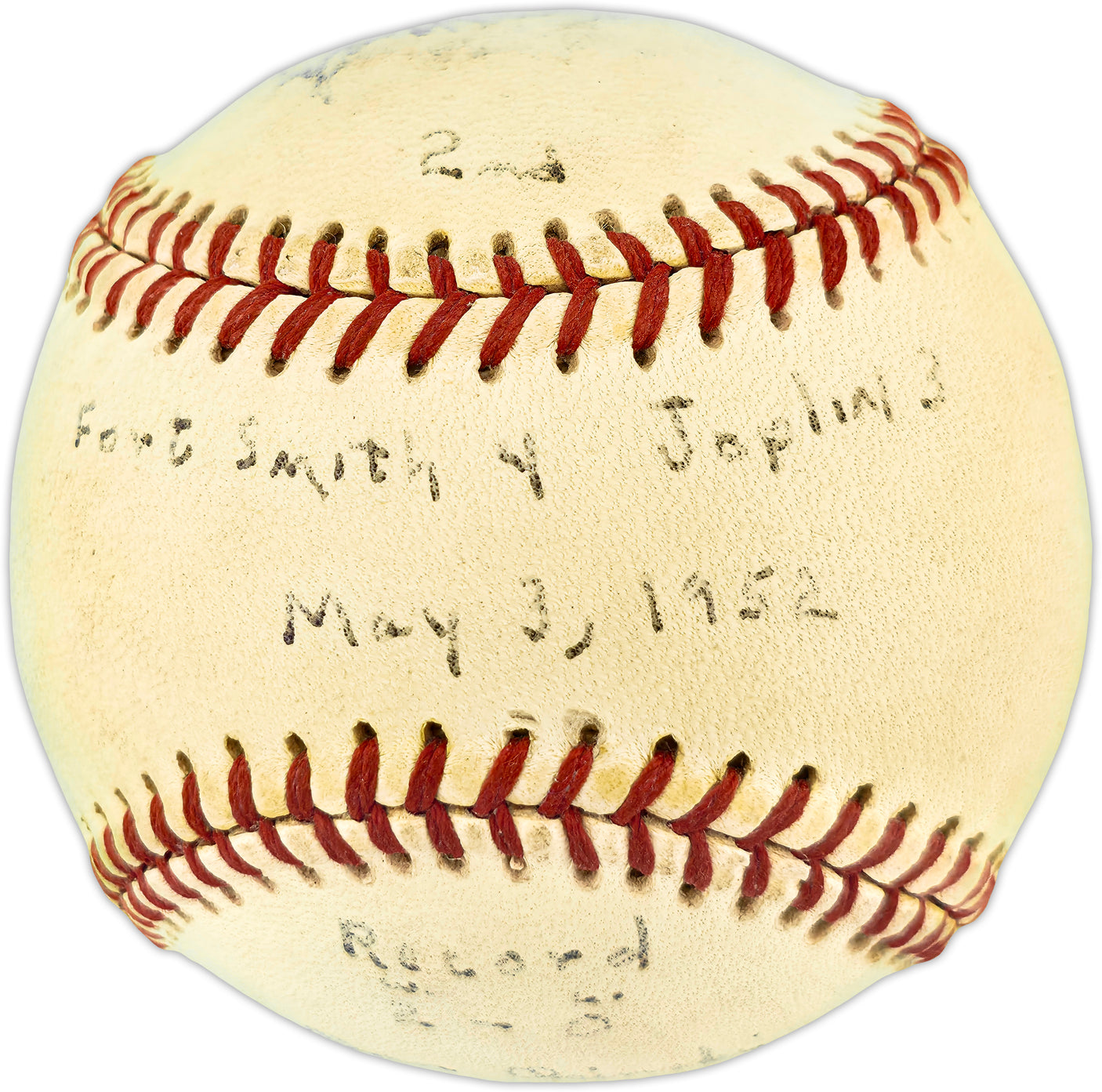 Dan Osinski Autographed Official Wilson Western Association Baseball Fort Smith Indians "2nd win May 3, 1952" Beckett BAS QR #BR51040