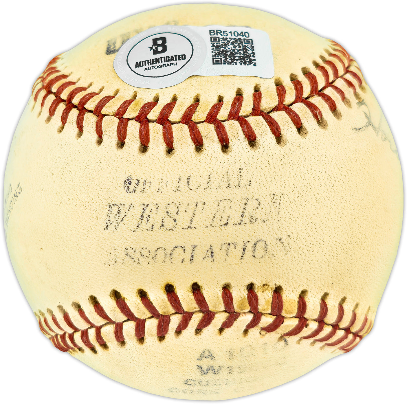 Dan Osinski Autographed Official Wilson Western Association Baseball Fort Smith Indians "2nd win May 3, 1952" Beckett BAS QR #BR51040