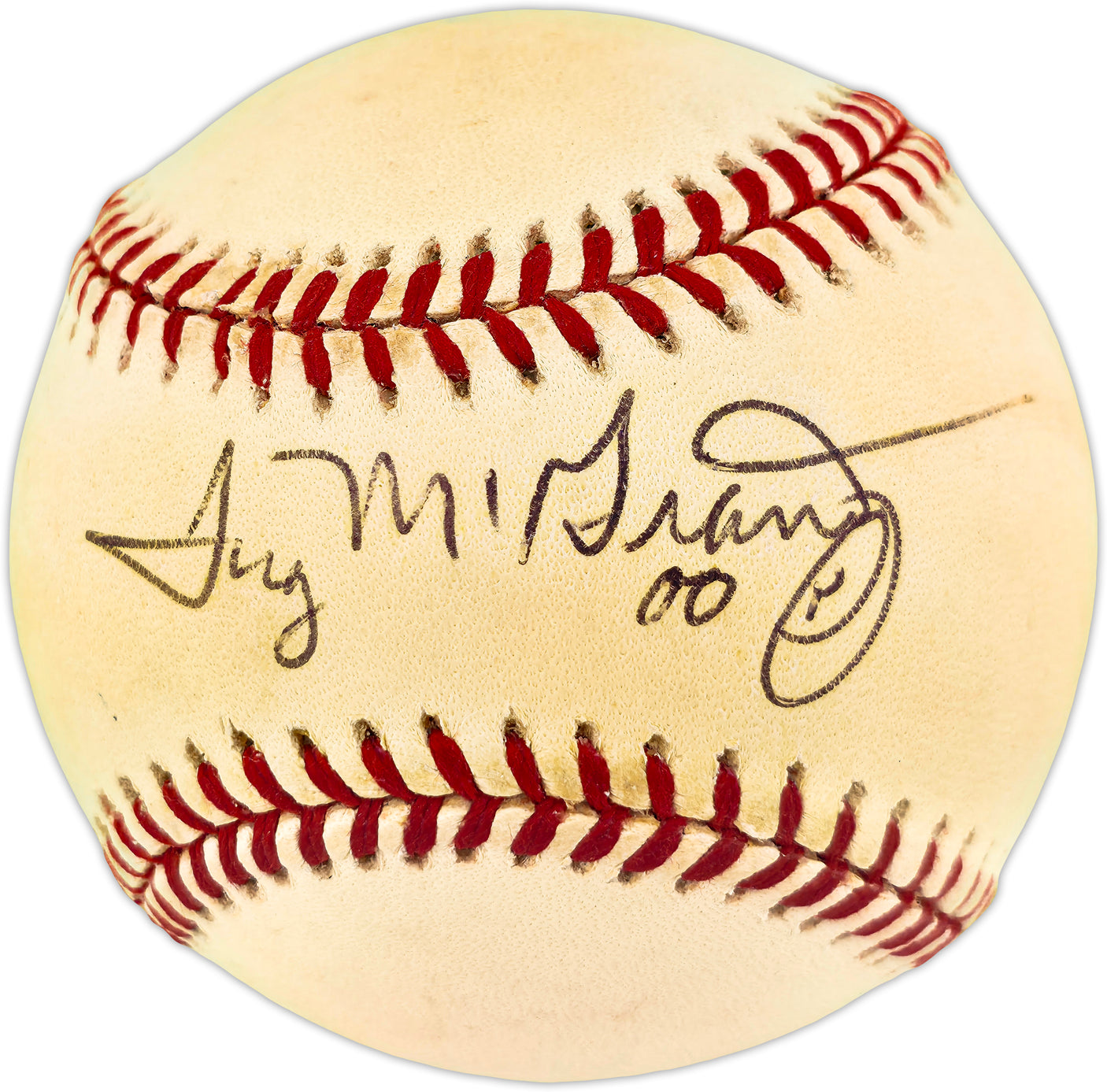 Tug McGraw Autographed Official NL Baseball Philadelphia Phillies, New York Mets Beckett BAS QR #BR51045