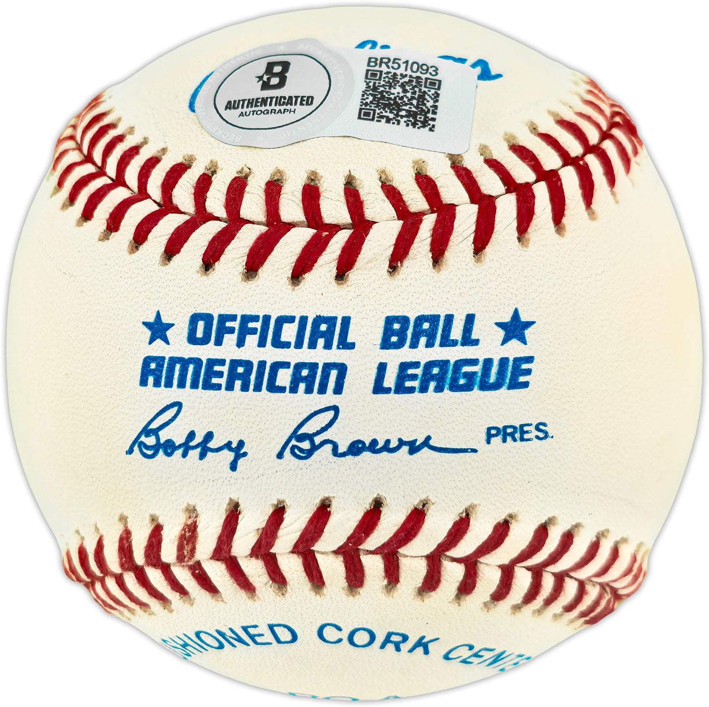 Bob Montgomery Autographed Official AL Baseball Boston Red Sox Beckett BAS QR #BR51093