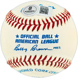 Bob Montgomery Autographed Official AL Baseball Boston Red Sox Beckett BAS QR #BR51093