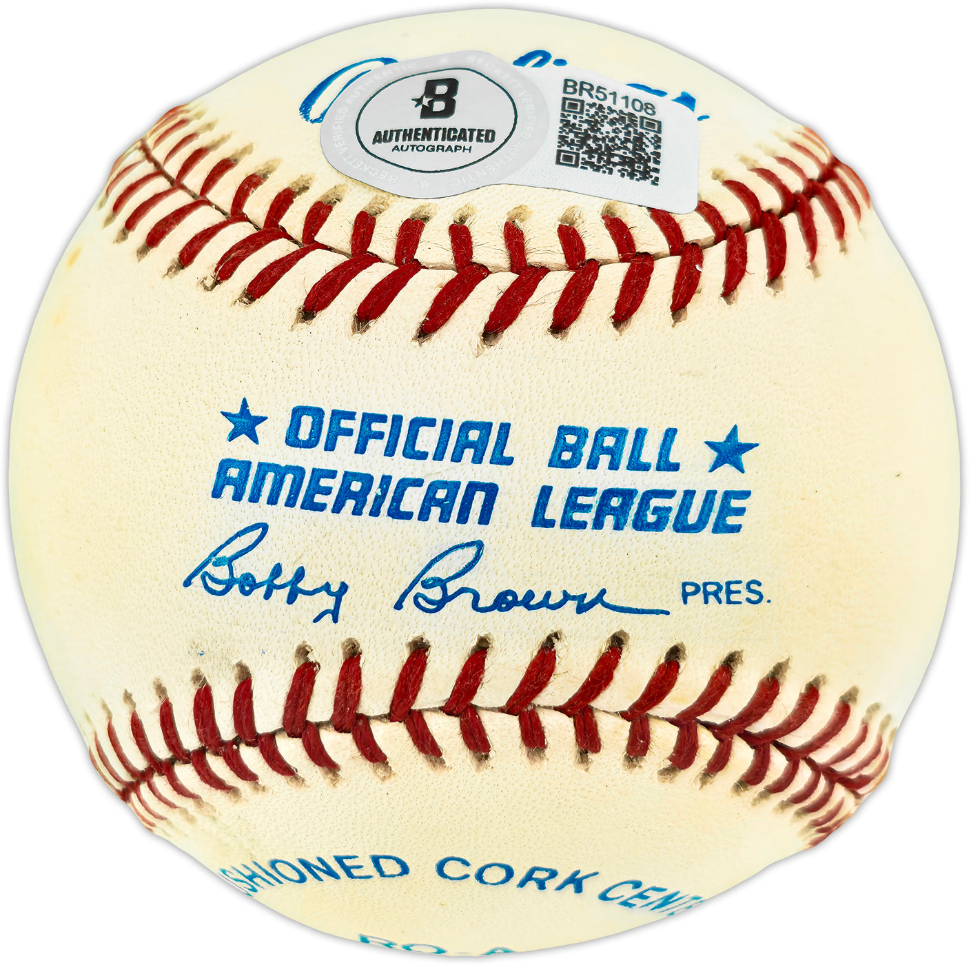 Ken Griffey Jr. Autographed Official AL Baseball Seattle Mariners Vintage Rookie Era Signature Beckett BAS QR #BR51108