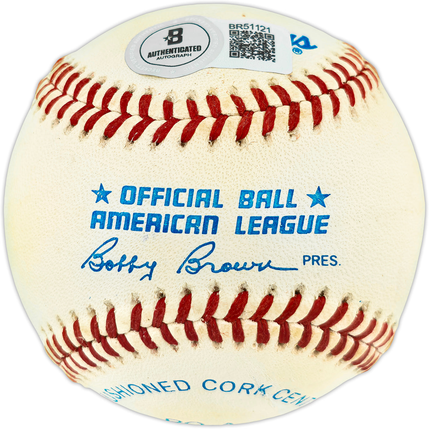 Bucky Dent Autographed Official AL Baseball New York Yankees Beckett BAS QR #BR51121