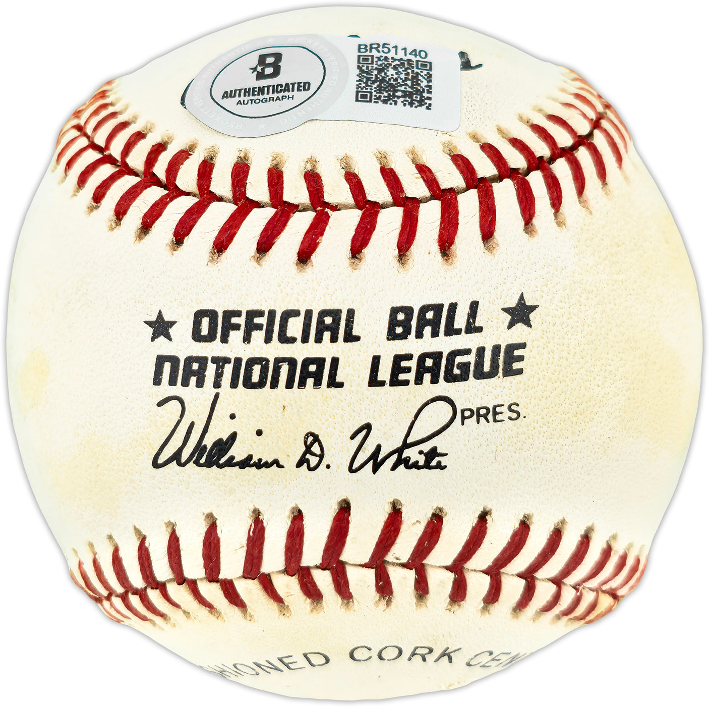 Steve Carlton Autographed Official NL Baseball Philadelphia Phillies Beckett BAS QR #BR51140