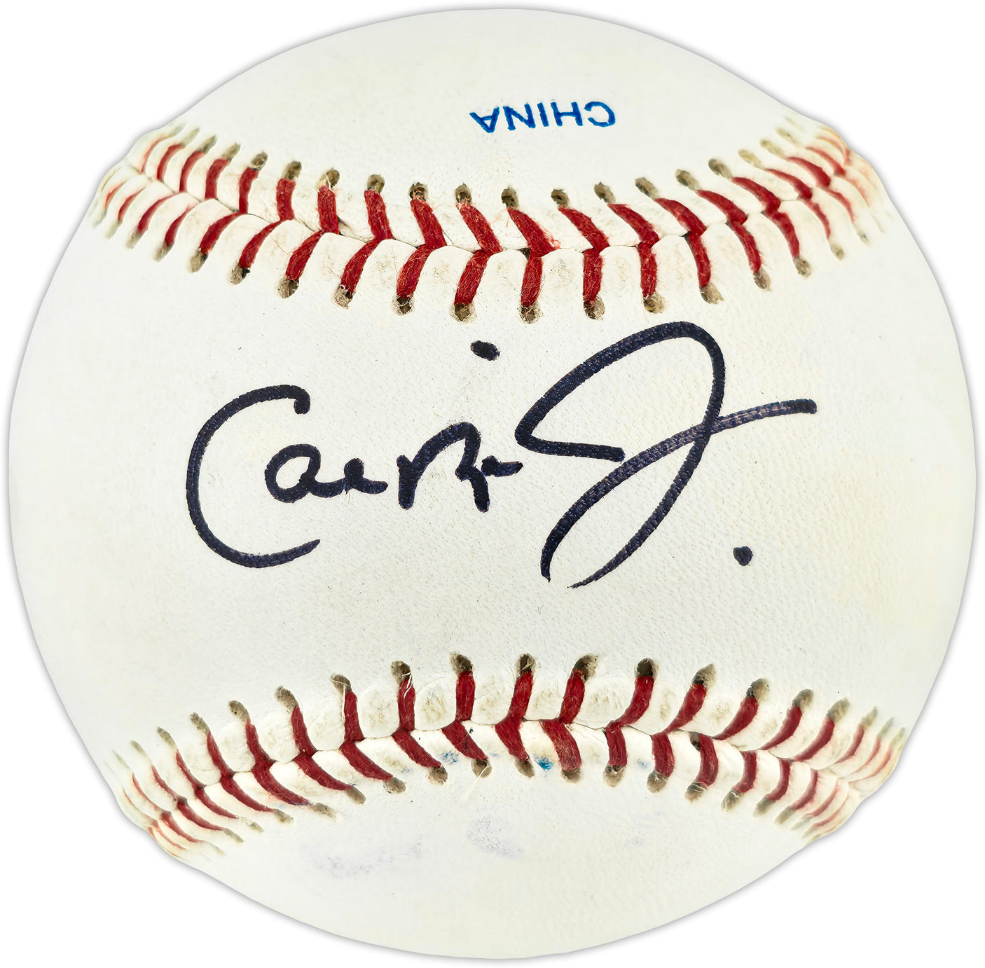 Cal Ripken Jr. Autographed Official Pearl Baseball Baltimore Orioles Beckett BAS QR #BR51143