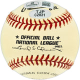 Billy Hatcher Autographed Official NL Baseball Cincinnati Reds, Chicago Cubs Beckett BAS QR #BR51150
