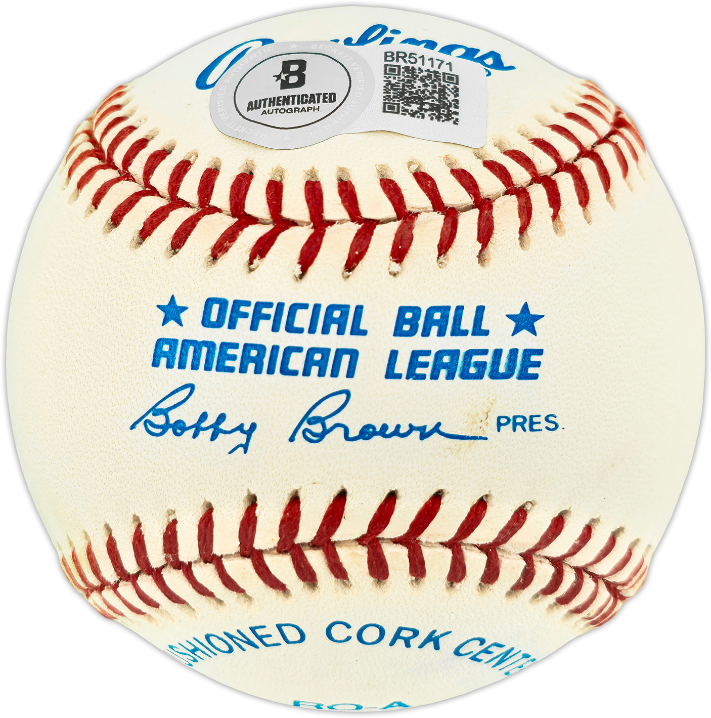Ken Griffey Jr. Autographed Official AL Baseball Seattle Mariners Beckett BAS QR #BR51171