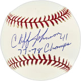 Cliff Johnson Autographed Official MLB Baseball New York Yankees "77-78 Champs" Beckett BAS QR #BR51176