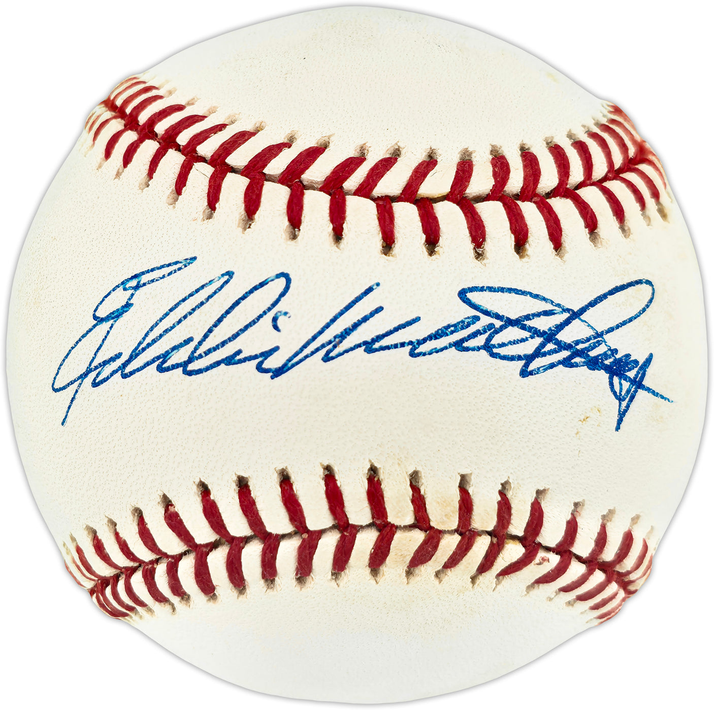 Eddie Mathews Autographed Official NL Baseball Milwaukee Braves Beckett BAS QR #BR51210