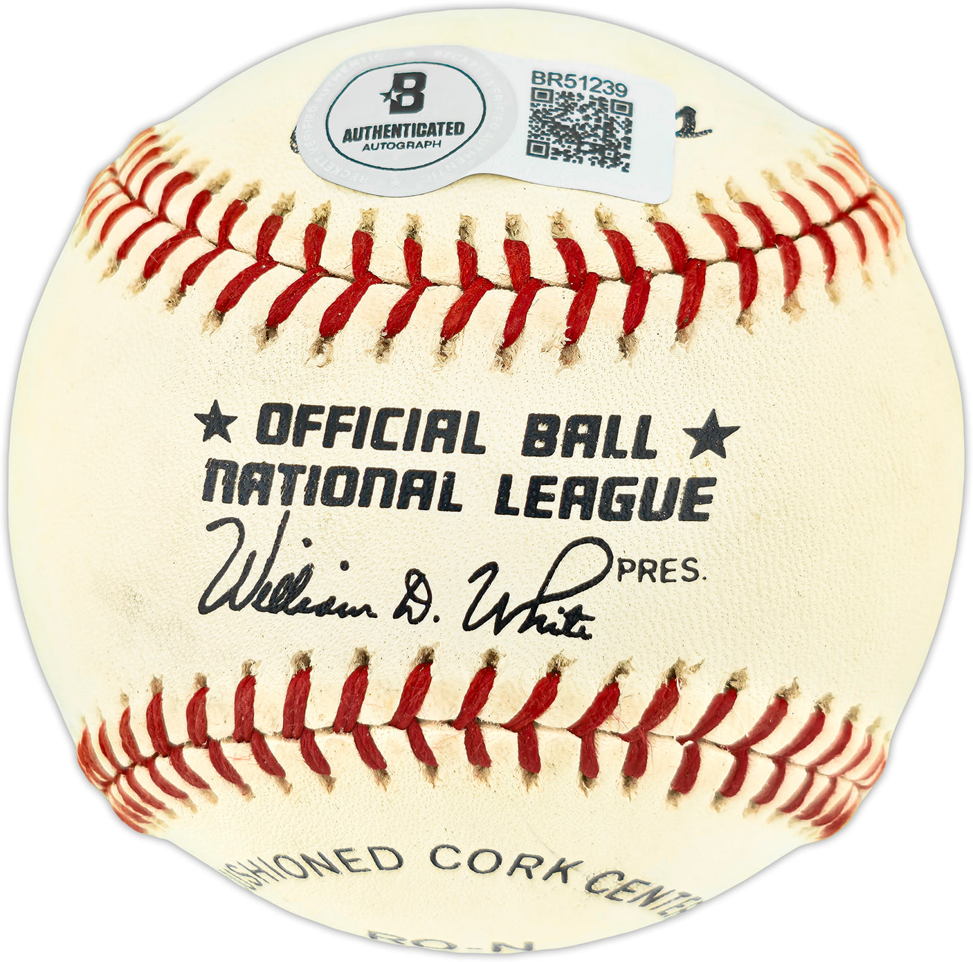 Steve Carlton Autographed Official NL Baseball Philadelphia Phillies Beckett BAS QR #BR51239