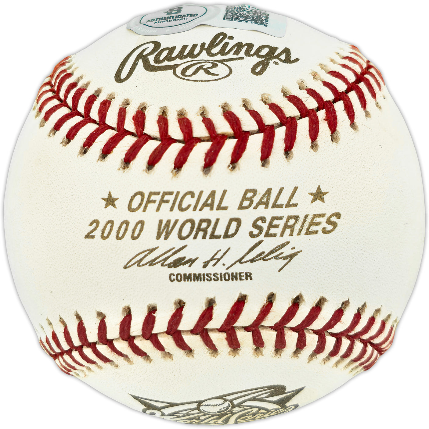 Joe Torre Autographed Official 2000 World Series Logo Baseball New York Yankees "3 Peat 98,99,00" Beckett BAS QR #BR51252