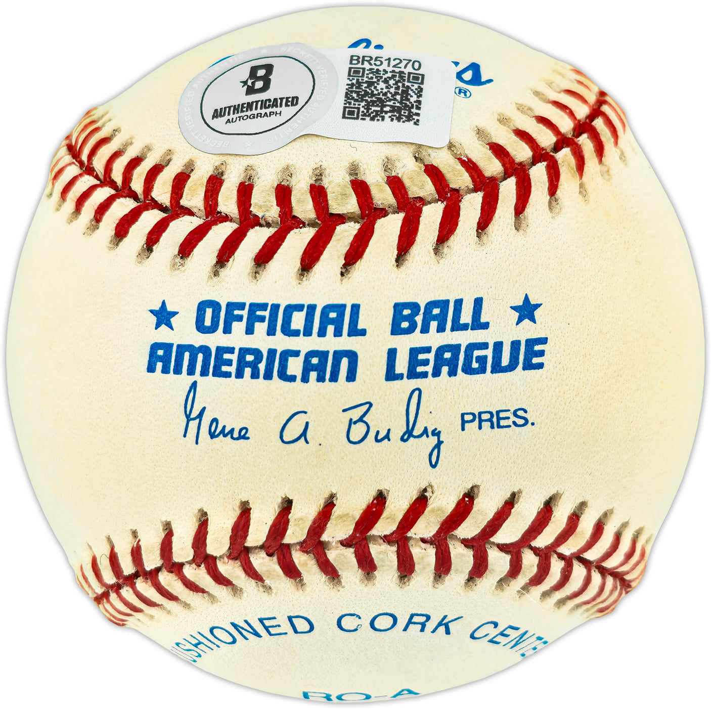 Nolan Ryan Autographed Official AL Baseball Texas Rangers, Los Angeles Angels "HOF 99" Beckett BAS QR #BR51270