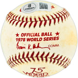Mickey Rivers Autographed Official 1978 World Series Logo Baseball New York Yankees "The Quick" Beckett BAS QR #BR51271