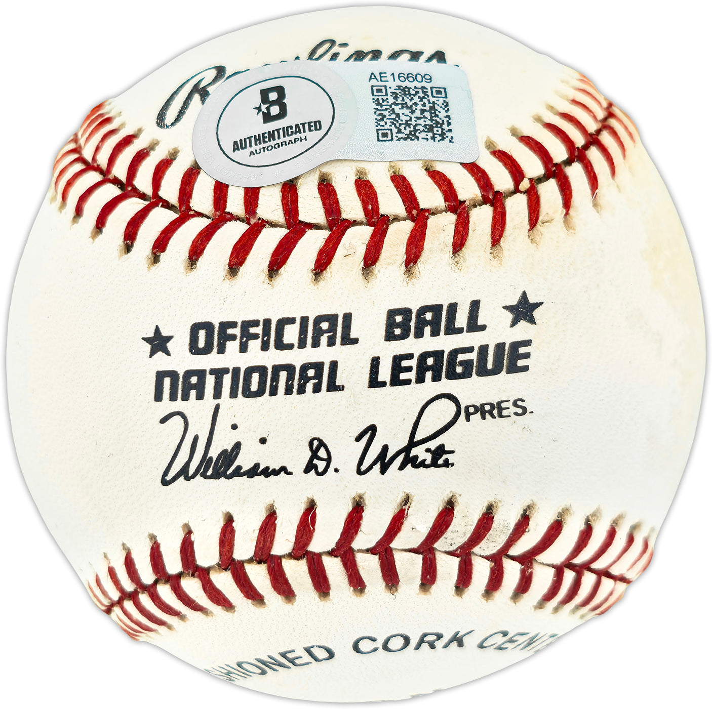 Willie Mays Autographed Official NL Baseball San Francisco Giants Beckett BAS #AE16609