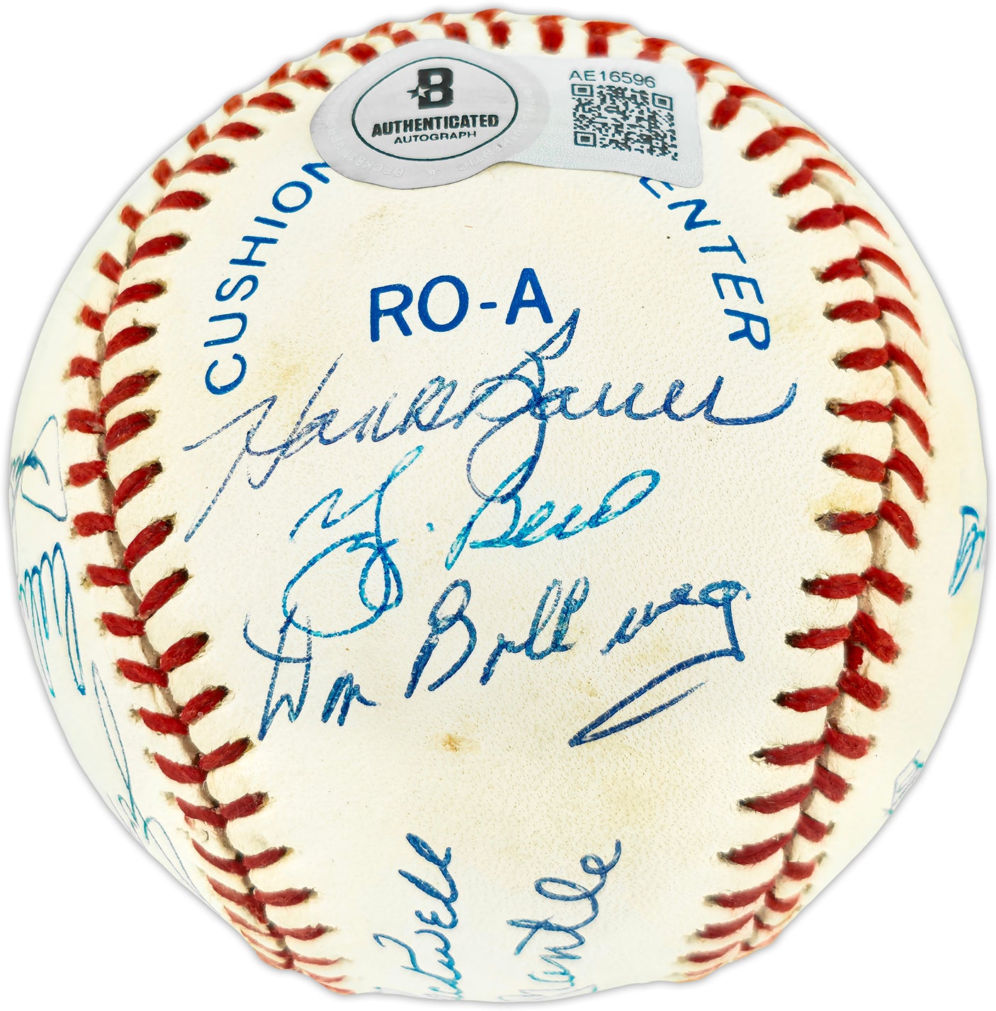 1953 New York Yankees Team World Series Champs Autographed Official AL Baseball With 16 Signatures Including Mickey Mantle & Billy Martin Beckett BAS #AE16596