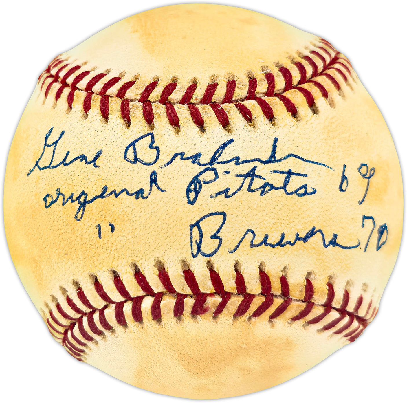 Gene Brabender Autographed Official AL Baseball 1969 Seattle Pilots "Original Pilots" JSA #CF01715