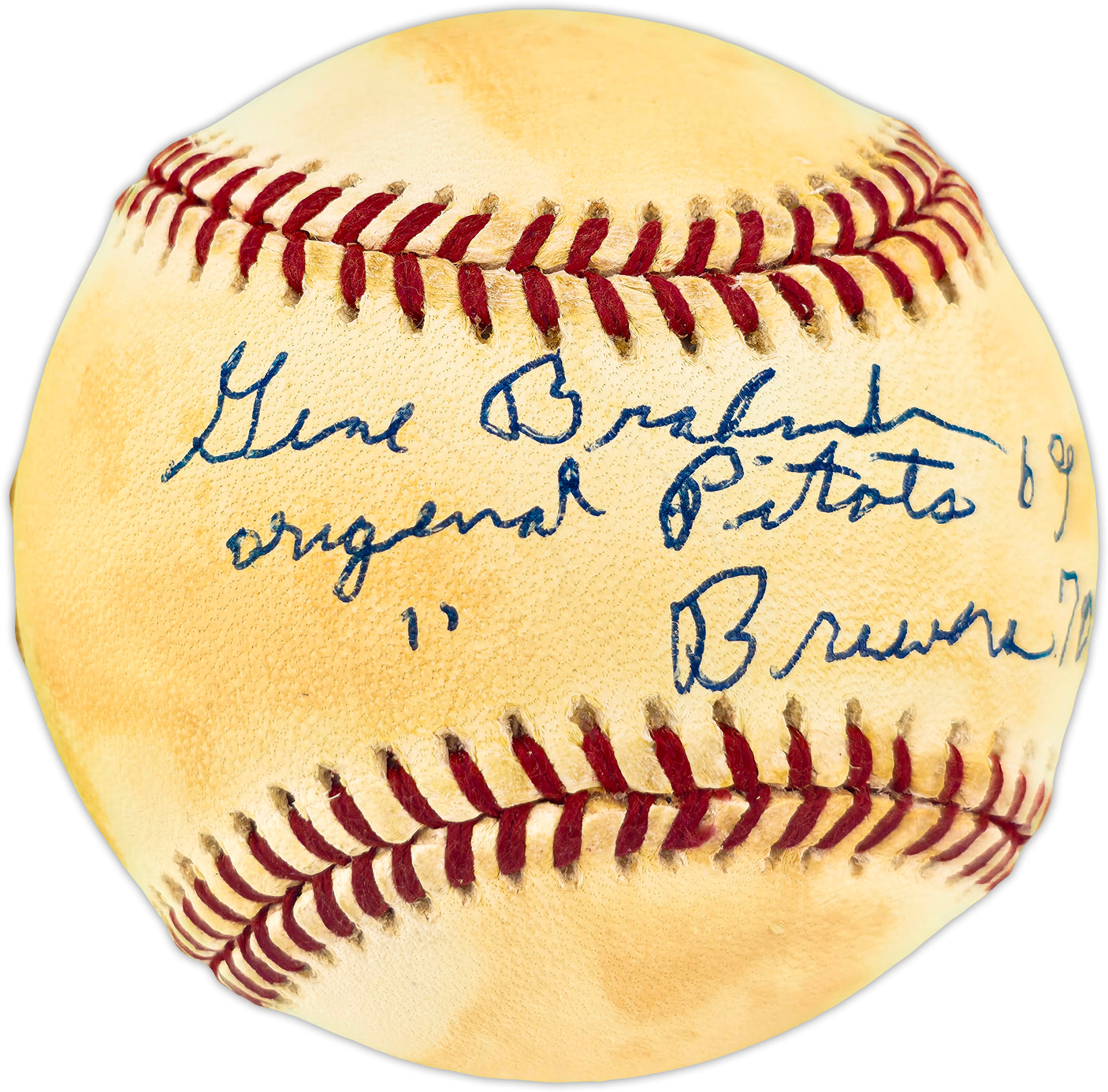 Gene Brabender Autographed Official AL Baseball 1969 Seattle Pilots "Original Pilots" JSA #CF01715