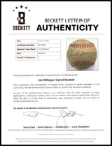 Joe DiMaggio Autographed Official AL Baseball New York Yankees Beckett BAS #AE16608