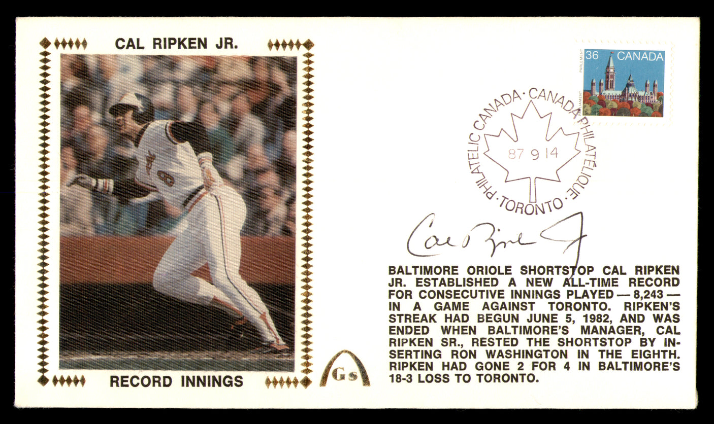 Cal Ripken Jr. Autographed First Day Cover Baltimore Orioles SKU #230454