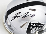 Tyree Wilson Autographed Las Vegas Raiders Silver Speed Mini Helmet Beckett BAS Witness Stock #215908