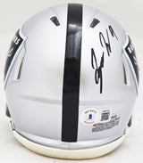 Tyree Wilson Autographed Las Vegas Raiders Silver Speed Mini Helmet Beckett BAS Witness Stock #215908
