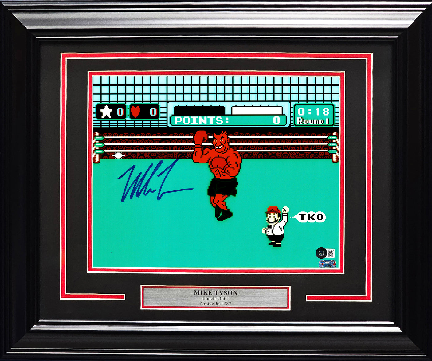 Mike Tyson Autographed Framed 11x14 Photo Nintendo Punch-Out!! Beckett BAS QR Stock #249479