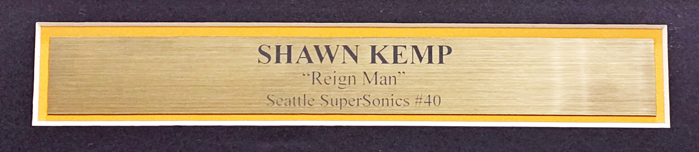 Seattle Supersonics Shawn Kemp Autographed Framed Green Jersey MCS Holo Stock #215863