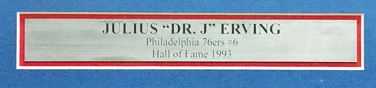Philadelphia 76ers Julius "Dr. J" Erving Autographed Framed Red Jersey PSA/DNA Stock #215862