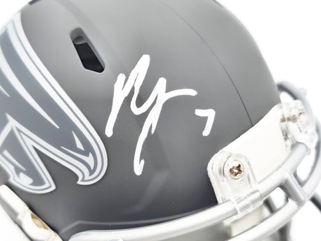 Bijan Robinson Autographed Atlanta Falcons Slate Gray Speed Mini Helmet Beckett BAS Witness Stock #230236