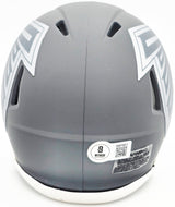 Bijan Robinson Autographed Atlanta Falcons Slate Gray Speed Mini Helmet Beckett BAS Witness Stock #230236