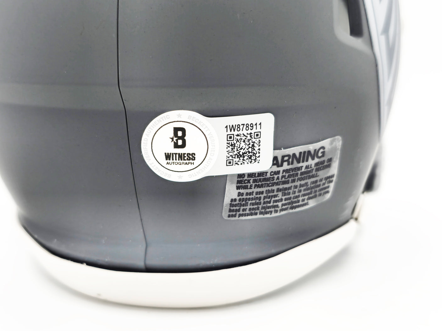 Bijan Robinson Autographed Atlanta Falcons Slate Gray Speed Mini Helmet Beckett BAS Witness Stock #230236