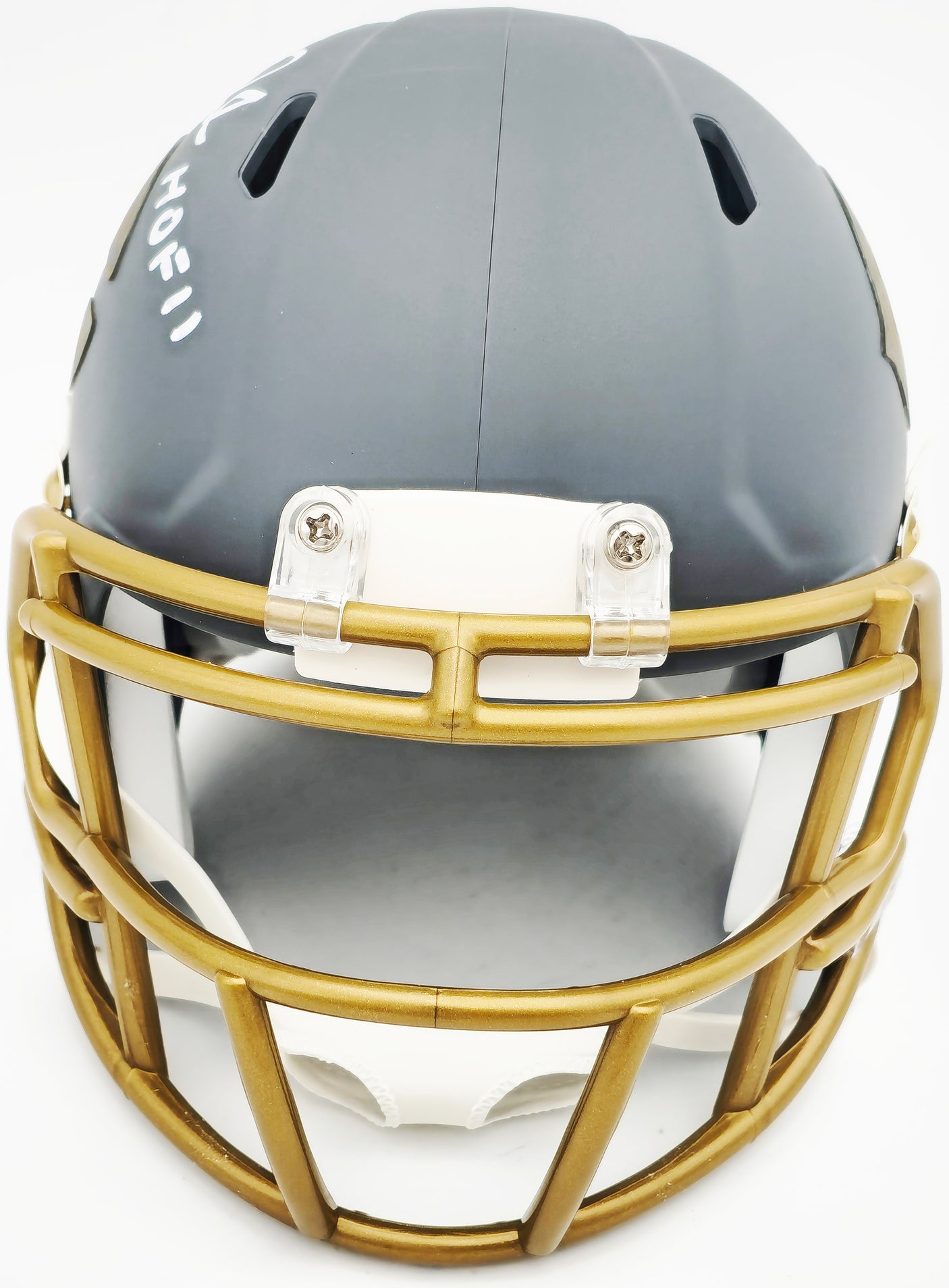 Richard Dent Autographed Chicago Bears Slate Gray Speed Mini Helmet "HOF 11" Beckett BAS Witness Stock #230268