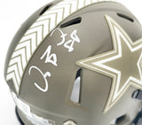 Dez Bryant Autographed Dallas Cowboys Army Green Salute to Service Speed Mini Helmet Beckett BAS Witness Stock #230223